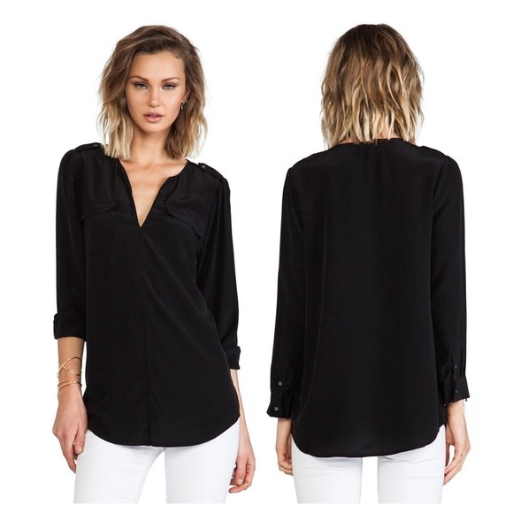 Joie Black Silk Marlo Blouse (S) - Picture 1 of 7